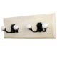 Black Double Loop Ceramic Iron Wooden Hooks